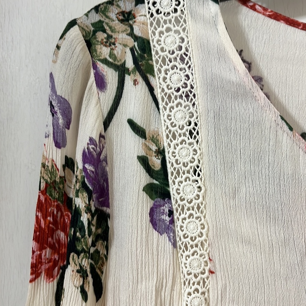Blu Pepper S Women’s Floral Peasant Blouse - Picture 9 of 9